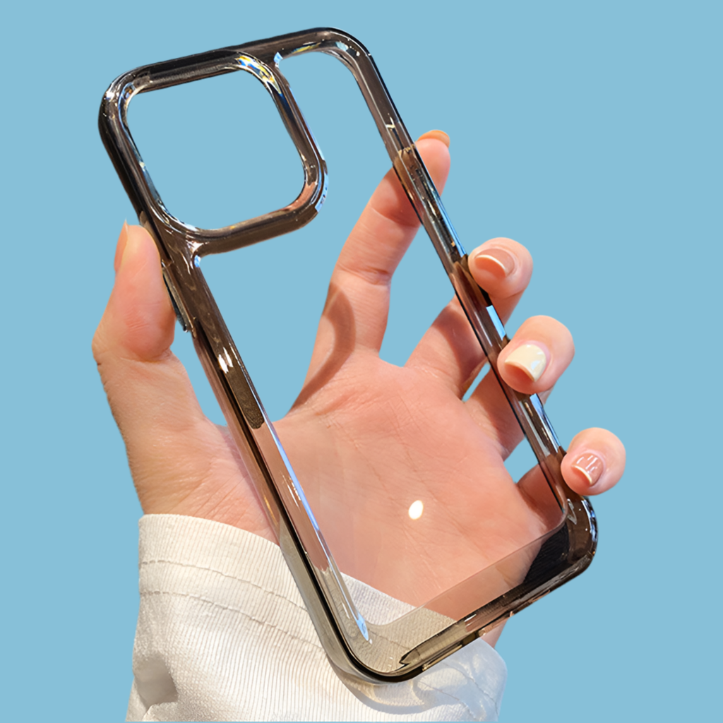 Sturdy Acrylic Electroplated Border Camera Bumper iPhone Case