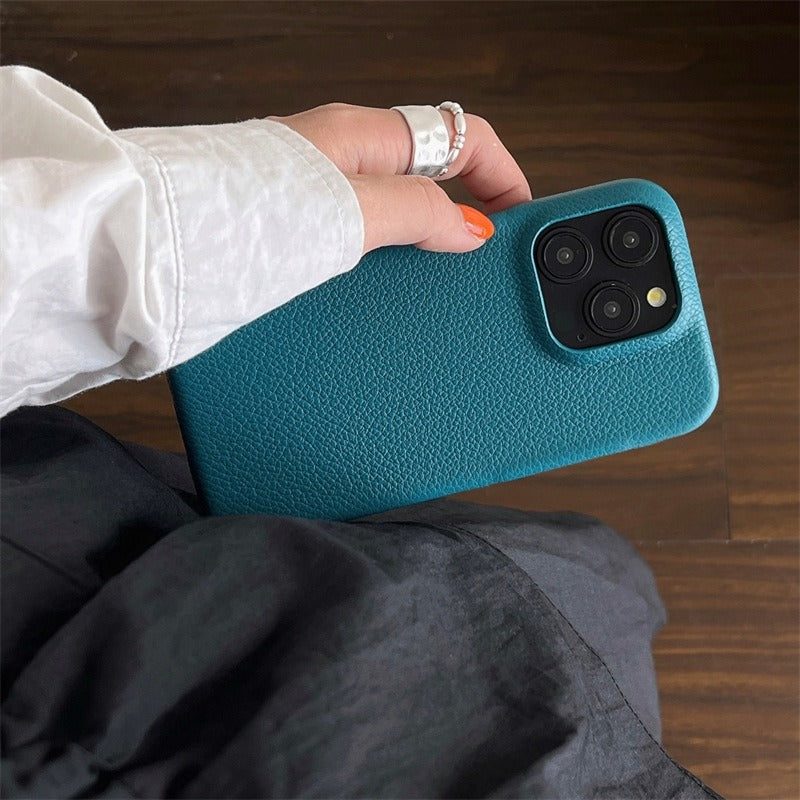 Royal Grained Premium Leather Texture iPhone Case