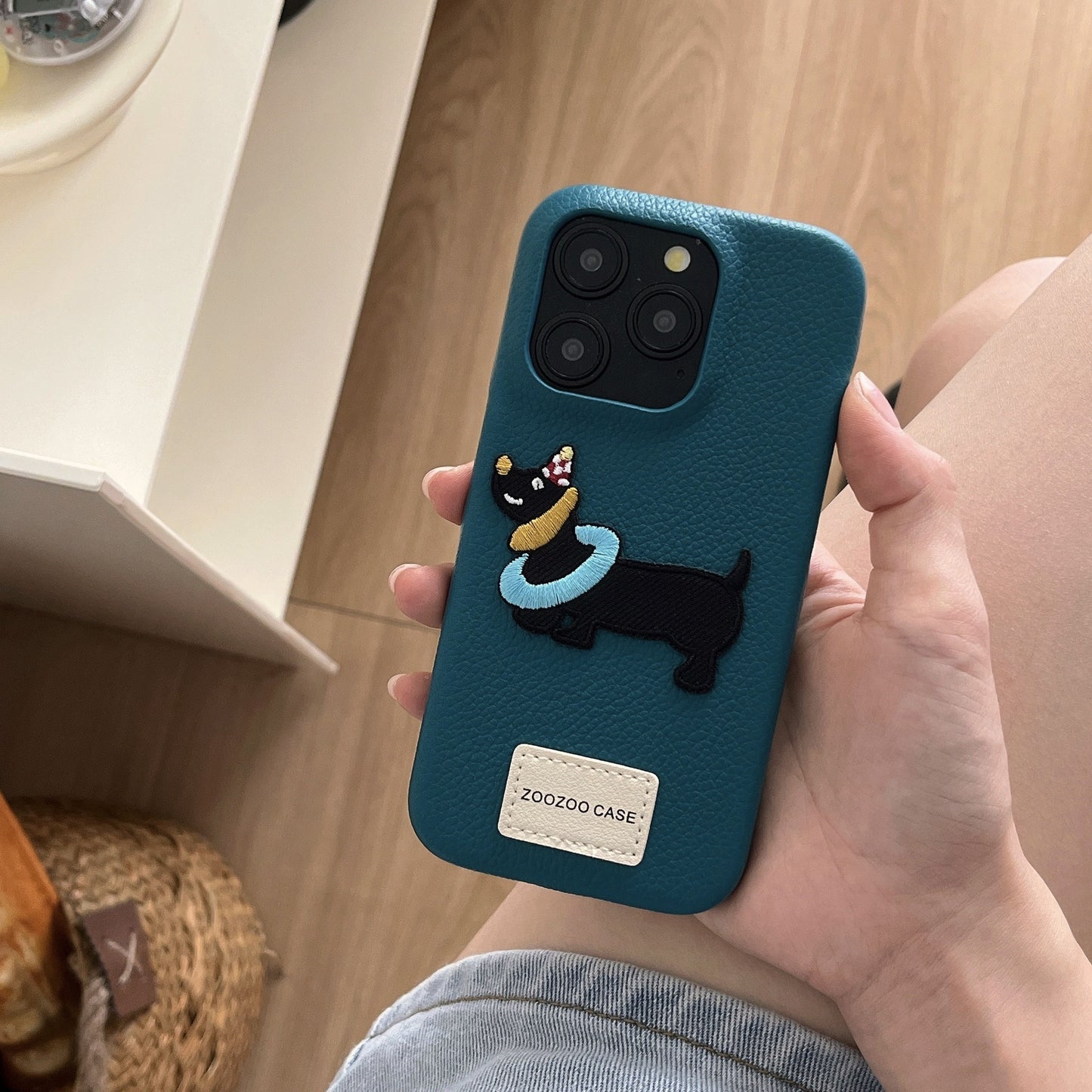 Chic Pup Luxury Leather Texture iPhone Case