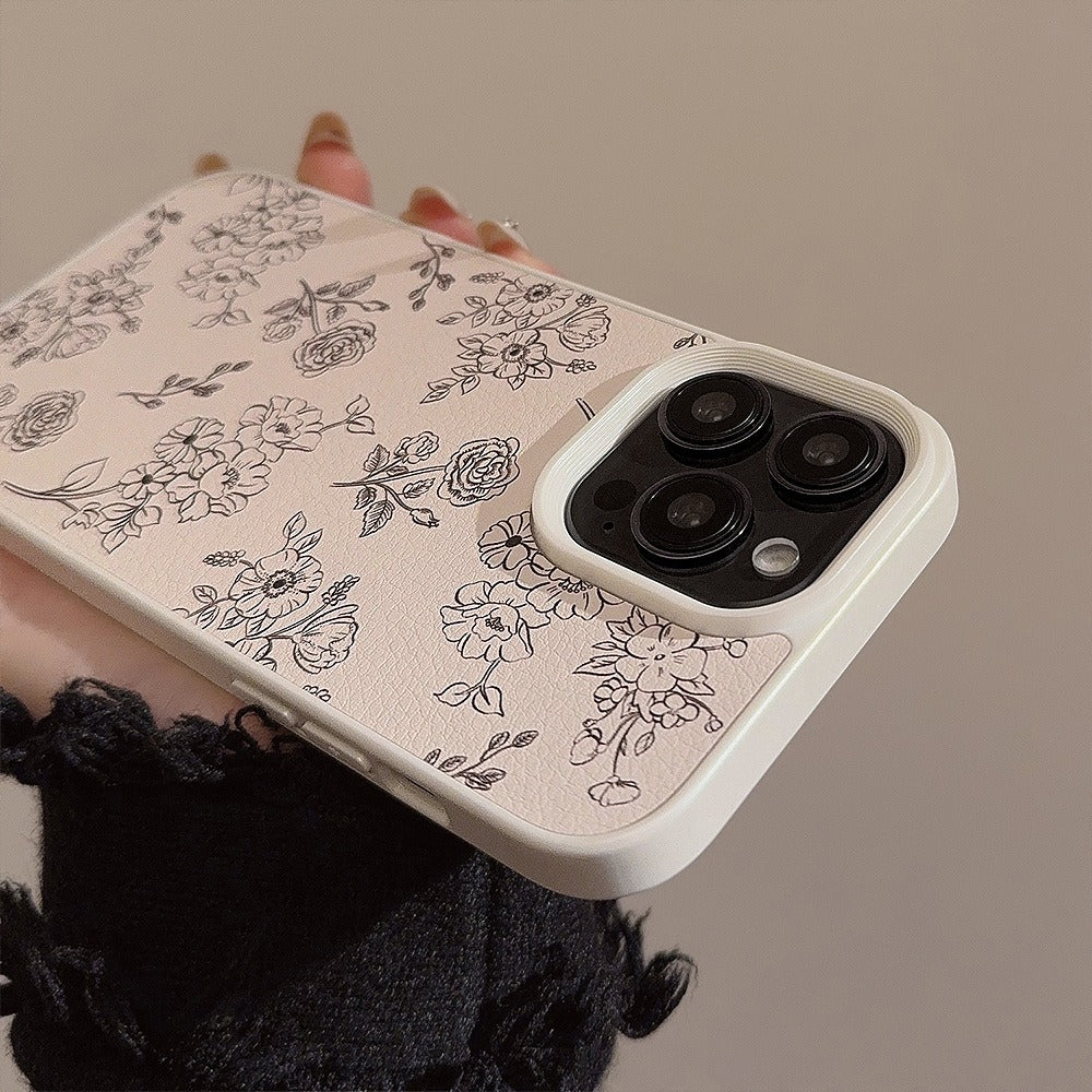 Fleur Noir Leather Texture iPhone Case