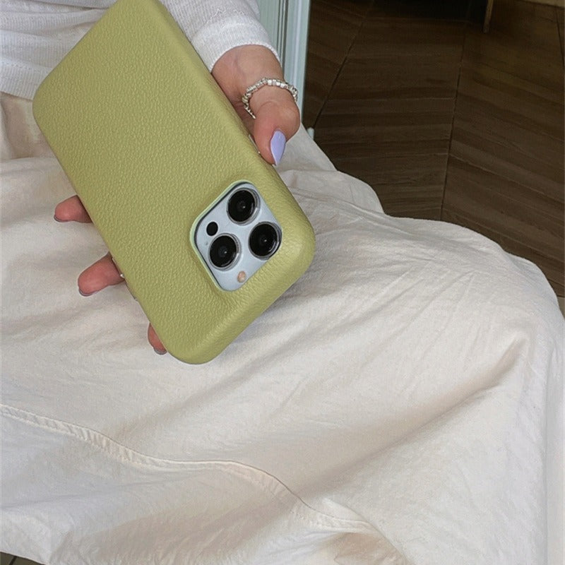 Olive Dusk Premium Leather iPhone Case