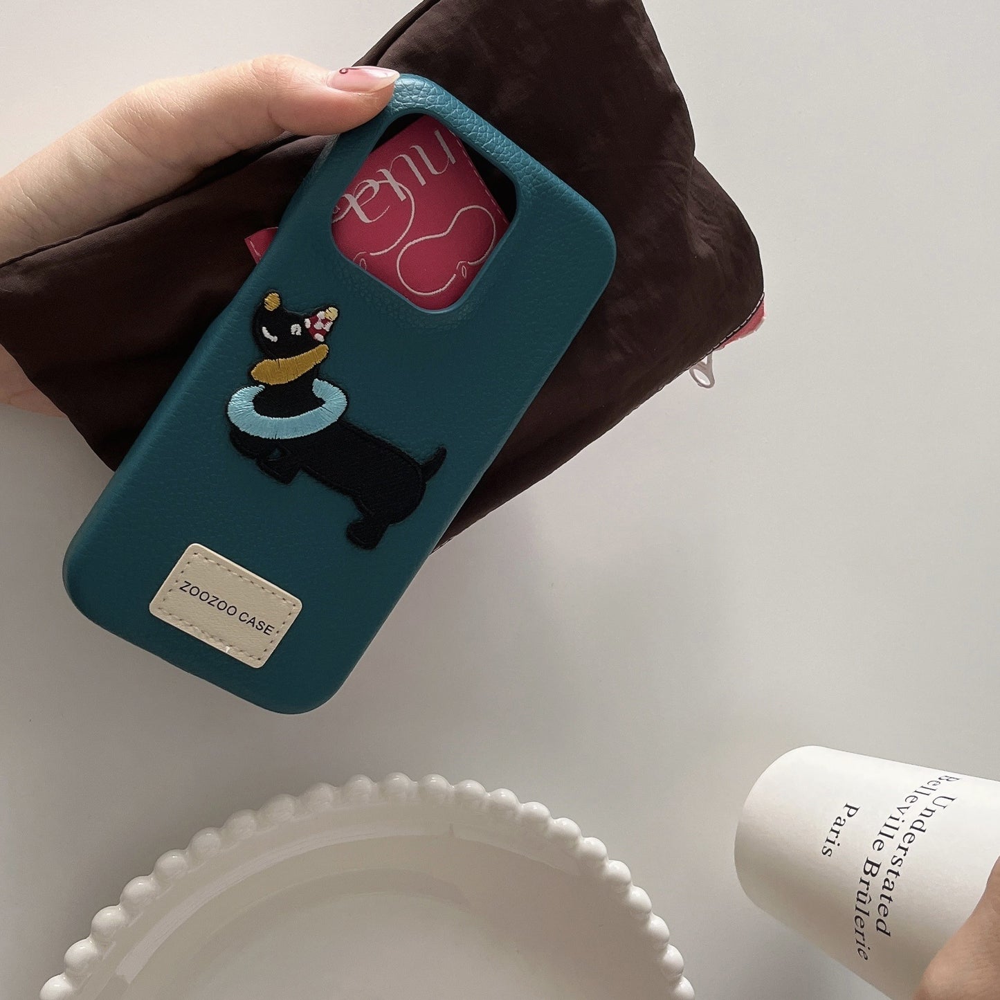 Chic Pup Luxury Leather Texture iPhone Case