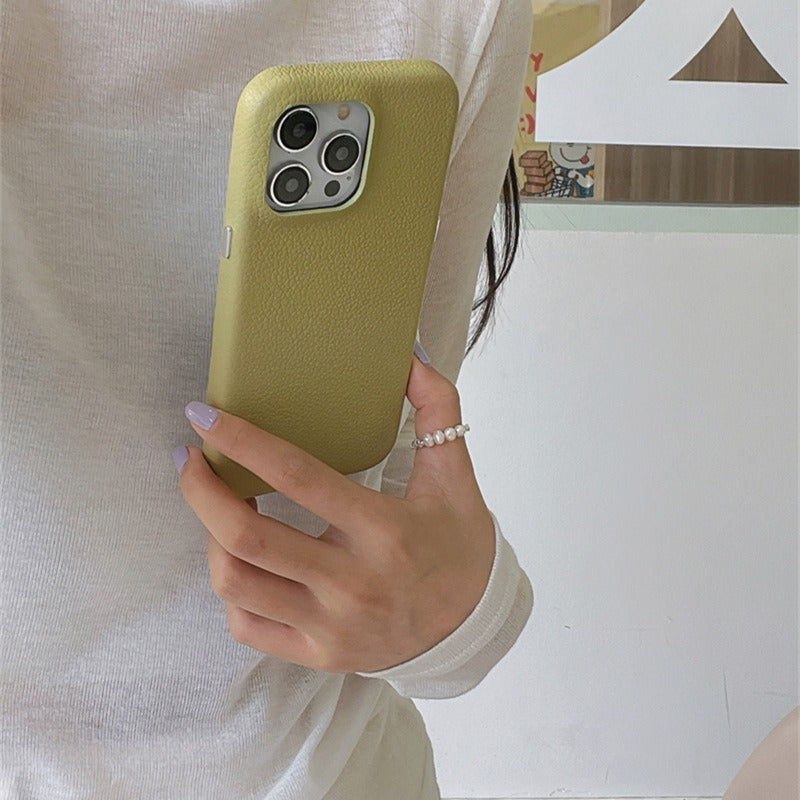 Olive Dusk Premium Leather iPhone Case