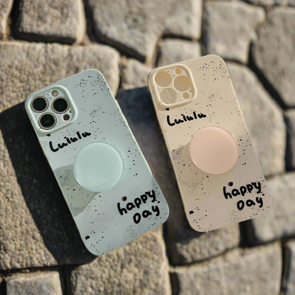 Pastel Freckle Camera Cut Out iPhone Case with Pop Socket