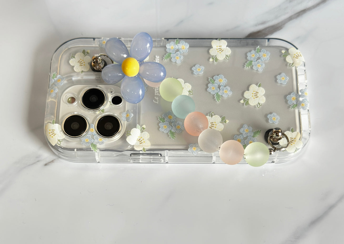 Blue Blossom iPhone Case with Charm
