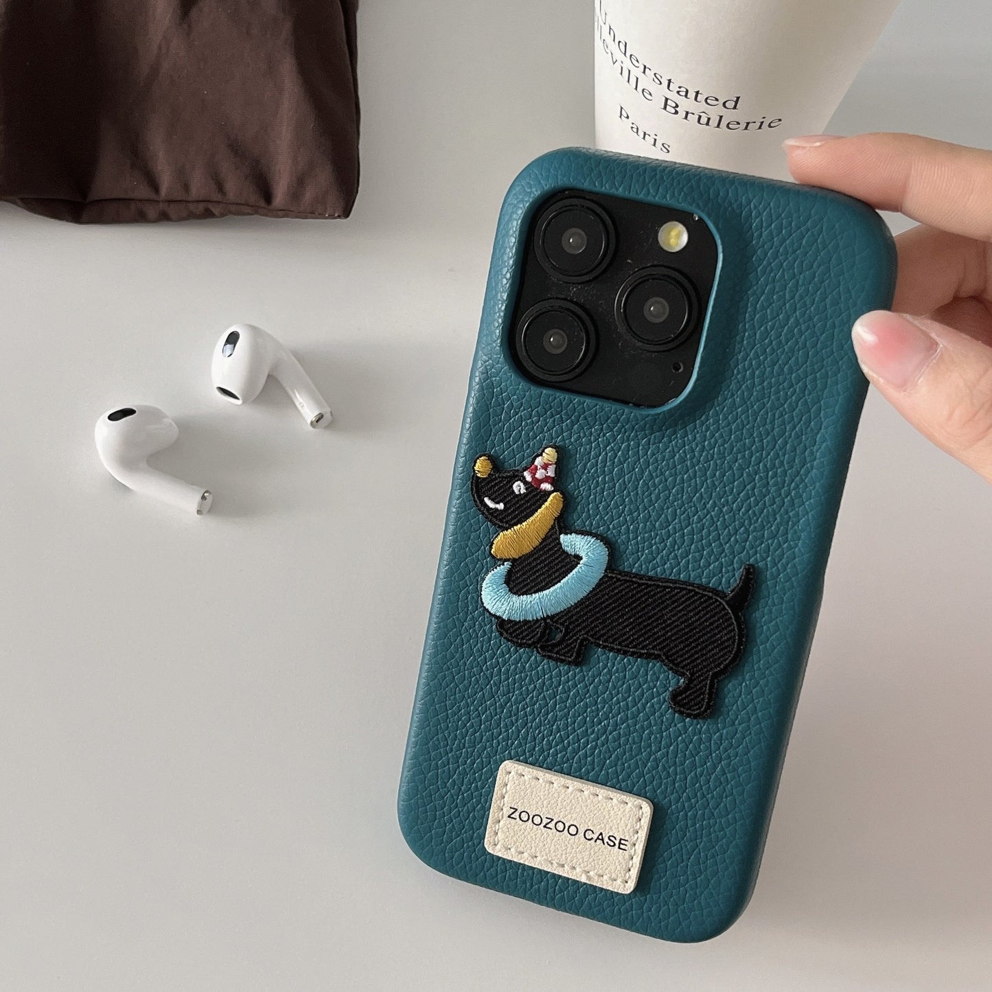 Chic Pup Luxury Leather Texture iPhone Case