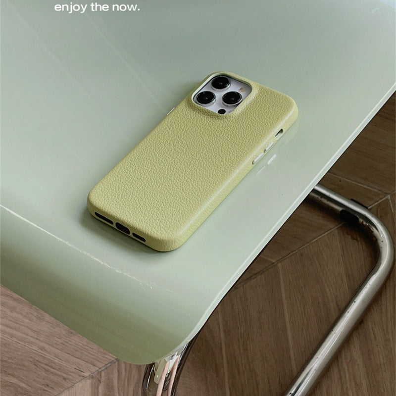Olive Dusk Premium Leather iPhone Case