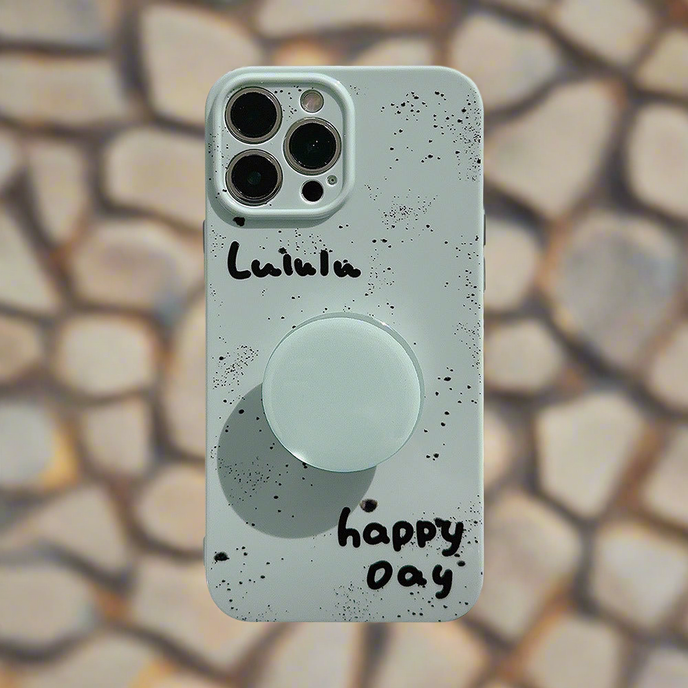 Pastel Freckle Camera Cut Out iPhone Case with Pop Socket