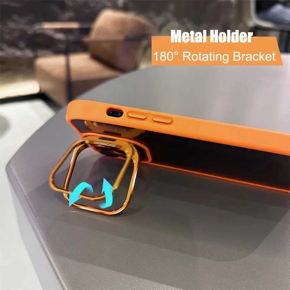 Premium Electroplated Ring Holder Camera Bumper IPhone Case with Detachable Lens Protector