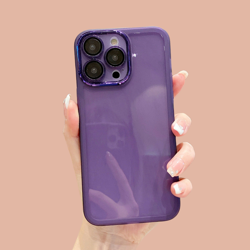 Shockproof Pastel Borders Lens Protector iPhone Case