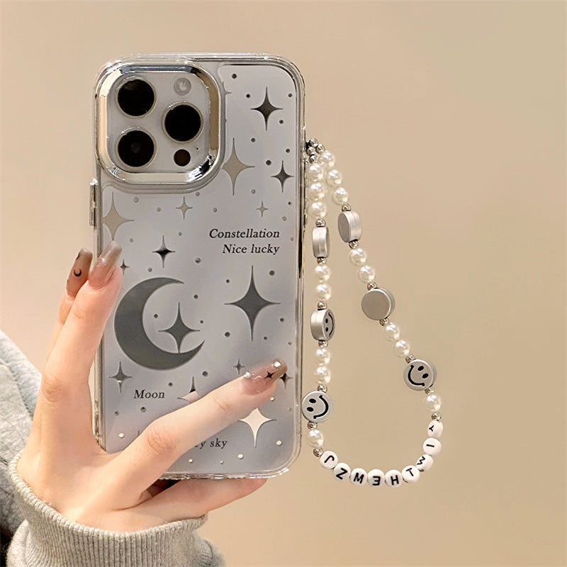Moons and Stars Reflective Camera Bumper iPhone Case with Charm