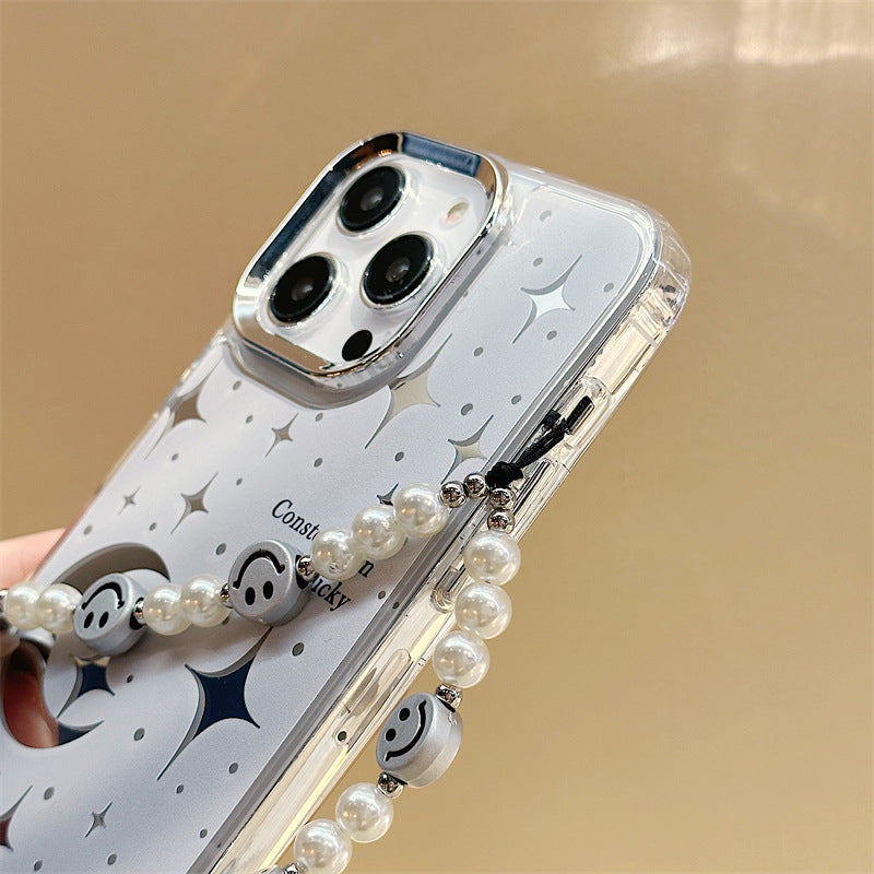 Moons and Stars Reflective Camera Bumper iPhone Case with Charm