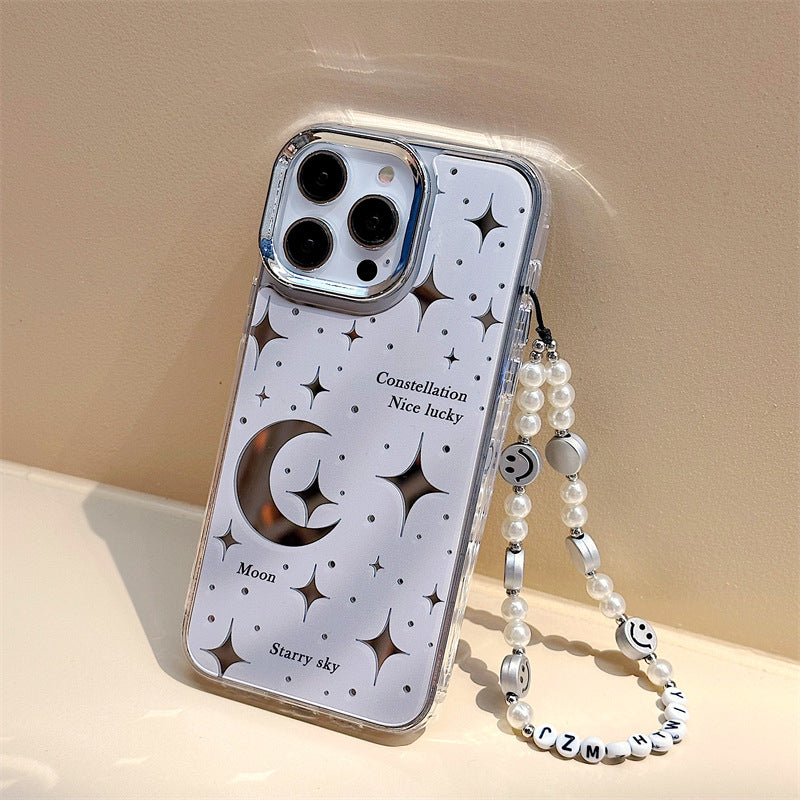 Moons and Stars Reflective Camera Bumper iPhone Case with Charm