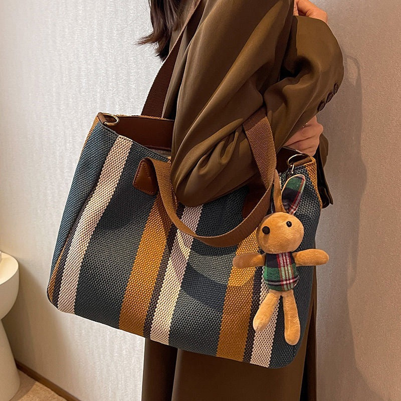 StripeStitch Everyday Tote Bag