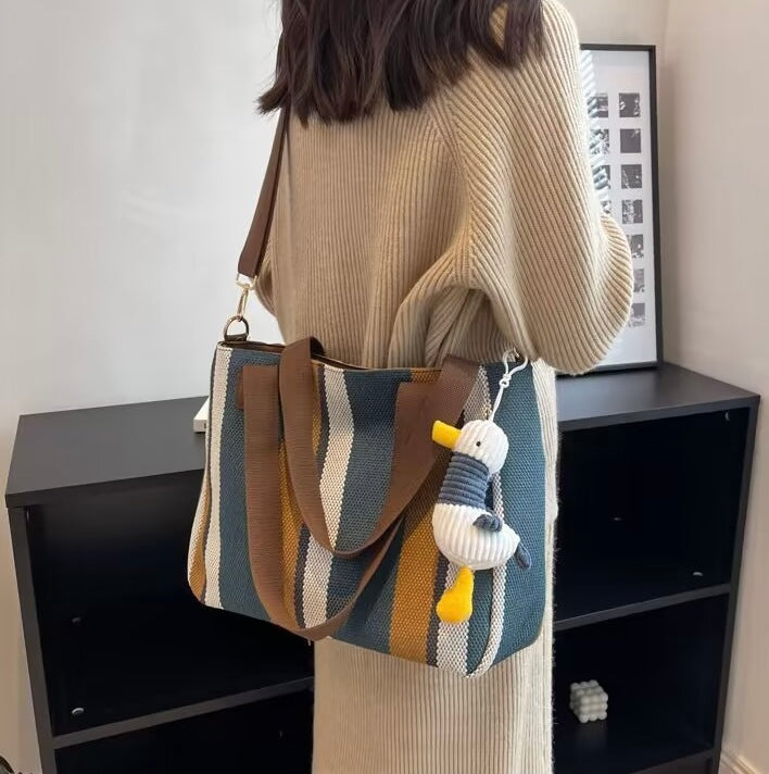 StripeStitch Everyday Tote Bag