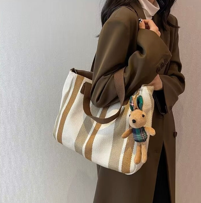 StripeStitch Everyday Tote Bag