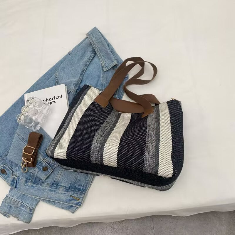 StripeStitch Everyday Tote Bag