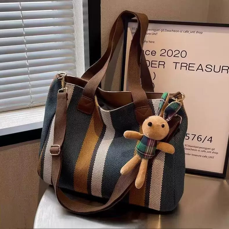 StripeStitch Everyday Tote Bag