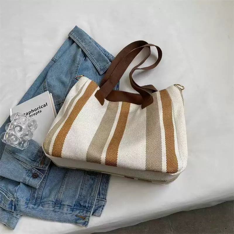 StripeStitch Everyday Tote Bag