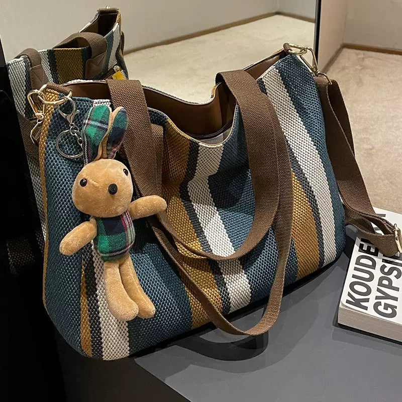 StripeStitch Everyday Tote Bag