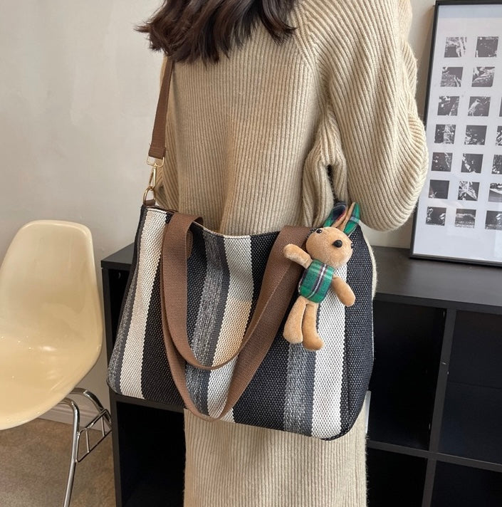 StripeStitch Everyday Tote Bag
