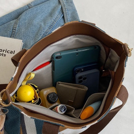 StripeStitch Everyday Tote Bag
