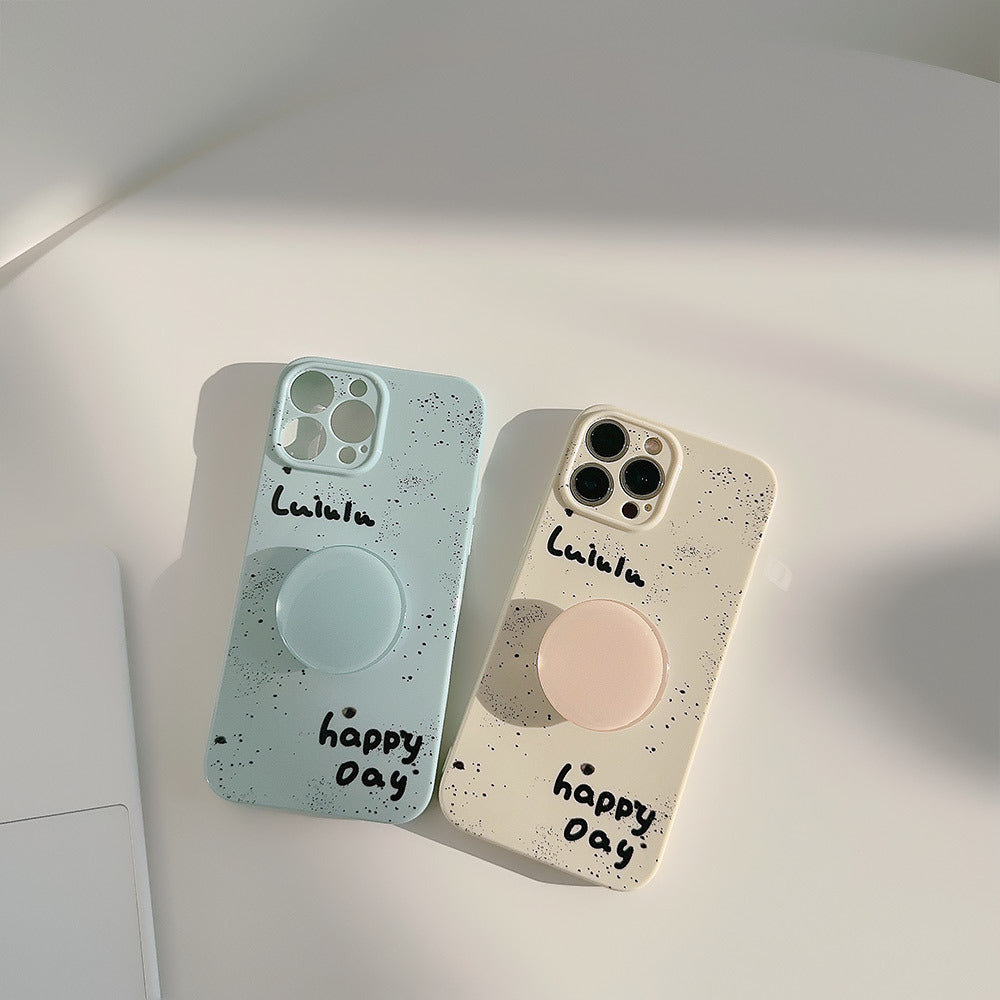Pastel Freckle Camera Cut Out iPhone Case with Pop Socket