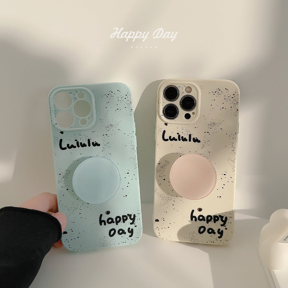 Pastel Freckle Camera Cut Out iPhone Case with Pop Socket