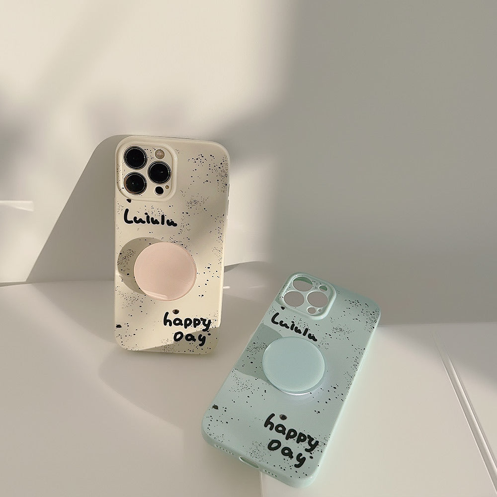 Pastel Freckle Camera Cut Out iPhone Case with Pop Socket
