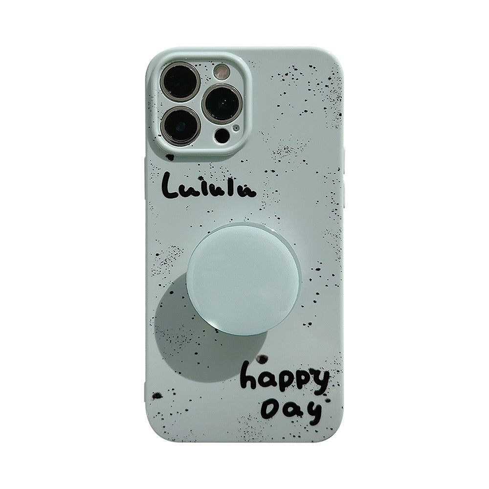 Pastel Freckle Camera Cut Out iPhone Case with Pop Socket