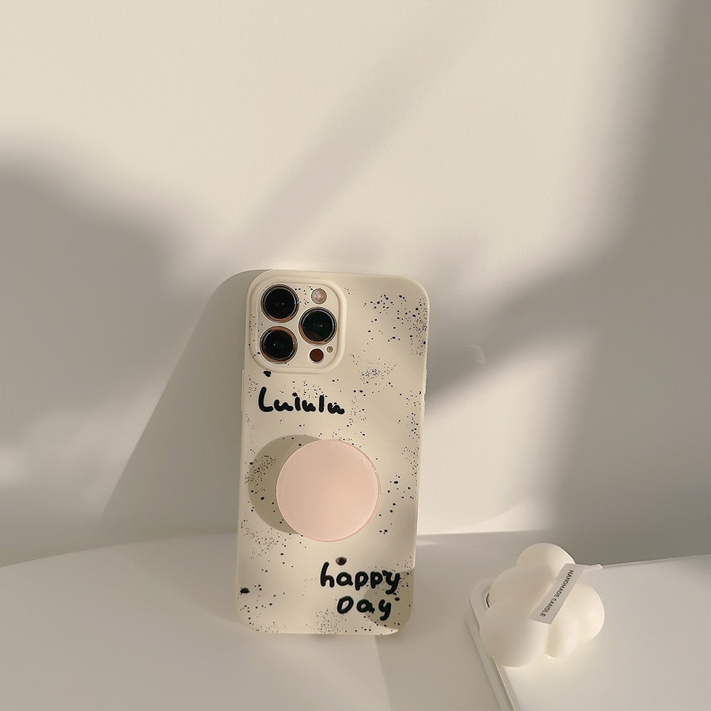Pastel Freckle Camera Cut Out iPhone Case with Pop Socket