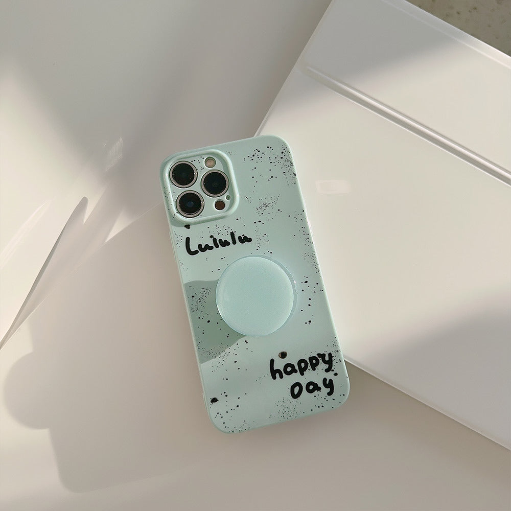 Pastel Freckle Camera Cut Out iPhone Case with Pop Socket