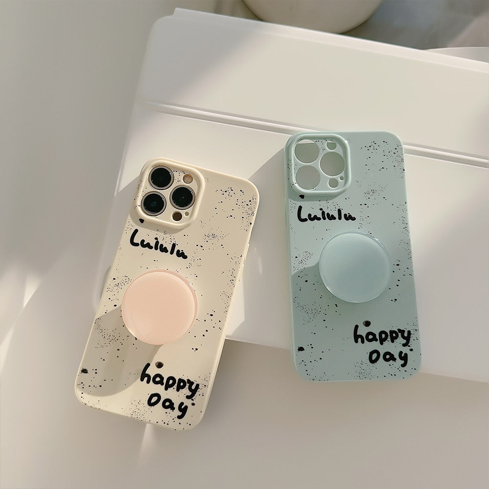 Pastel Freckle Camera Cut Out iPhone Case with Pop Socket