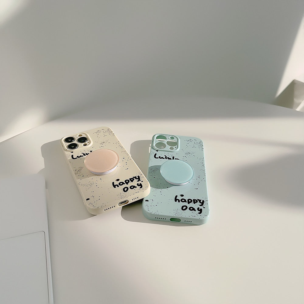 Pastel Freckle Camera Cut Out iPhone Case with Pop Socket