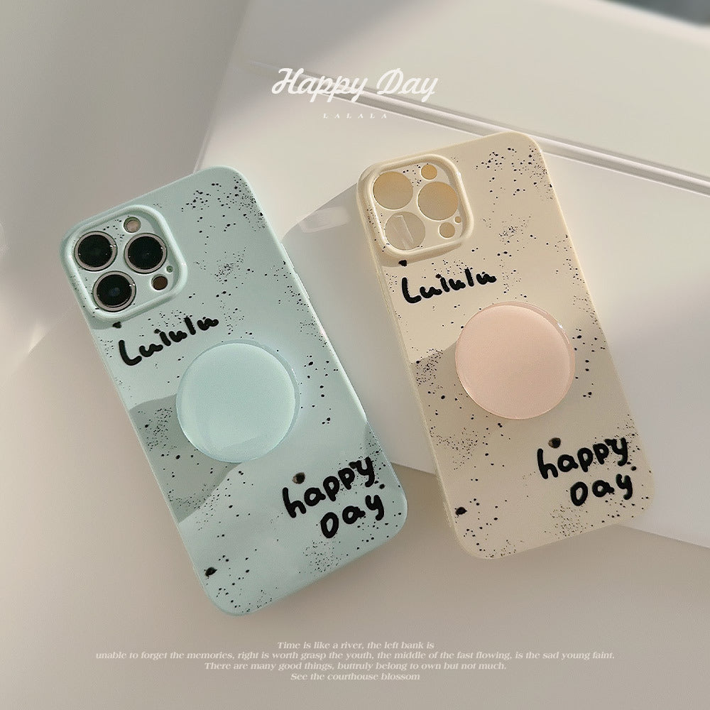 Pastel Freckle Camera Cut Out iPhone Case with Pop Socket