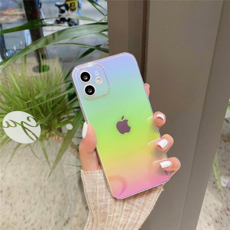 Holographic Rainbow Camera Cut out iPhone Case