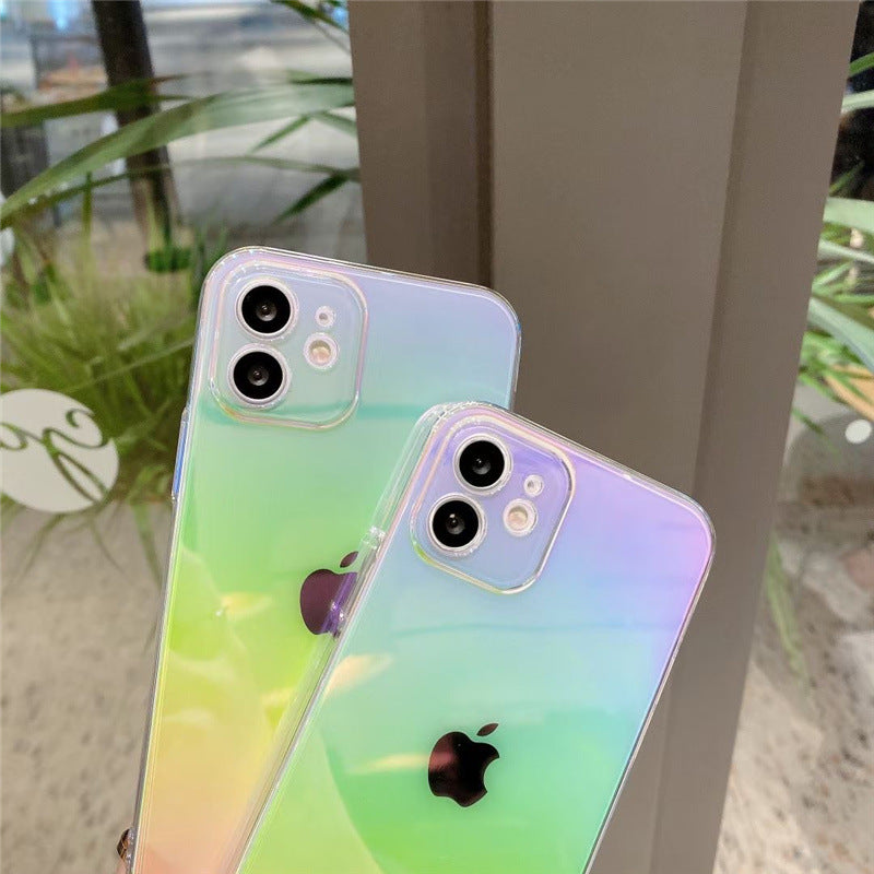 Holographic Rainbow Camera Cut out iPhone Case