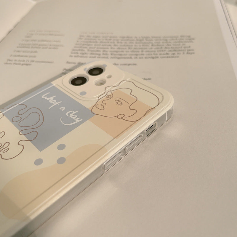 Aesthetic Line Art Camera Cut Out iPhone Case