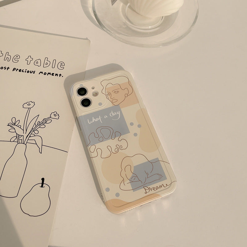 Aesthetic Line Art Camera Cut Out iPhone Case
