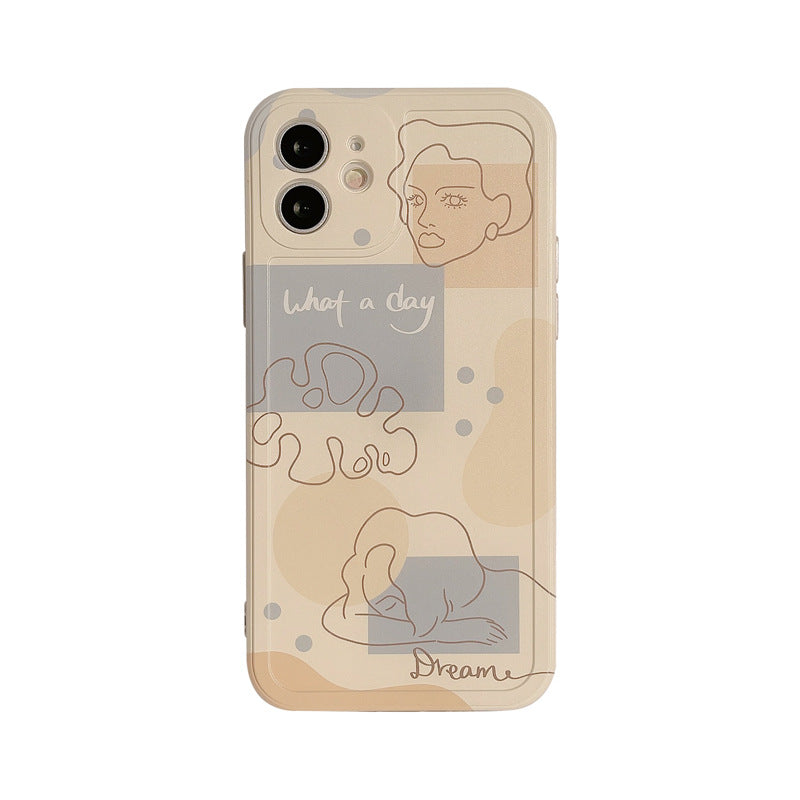 Aesthetic Line Art Camera Cut Out iPhone Case