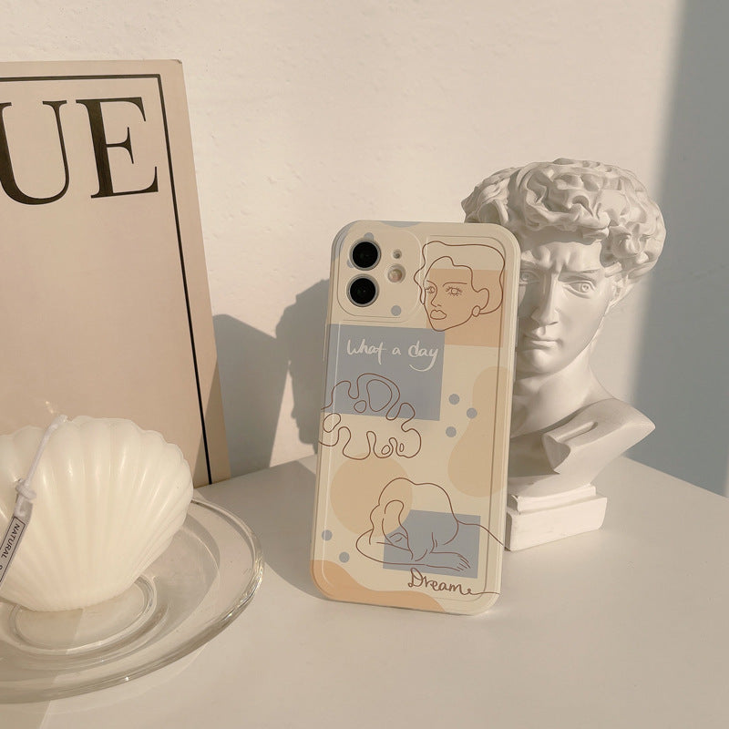 Aesthetic Line Art Camera Cut Out iPhone Case