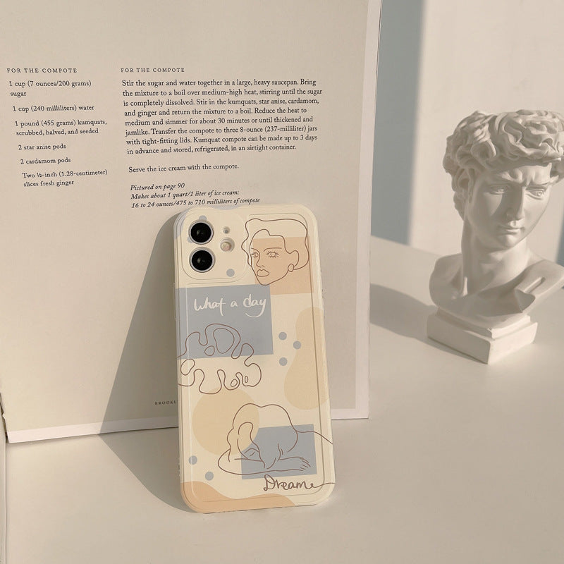 Aesthetic Line Art Camera Cut Out iPhone Case