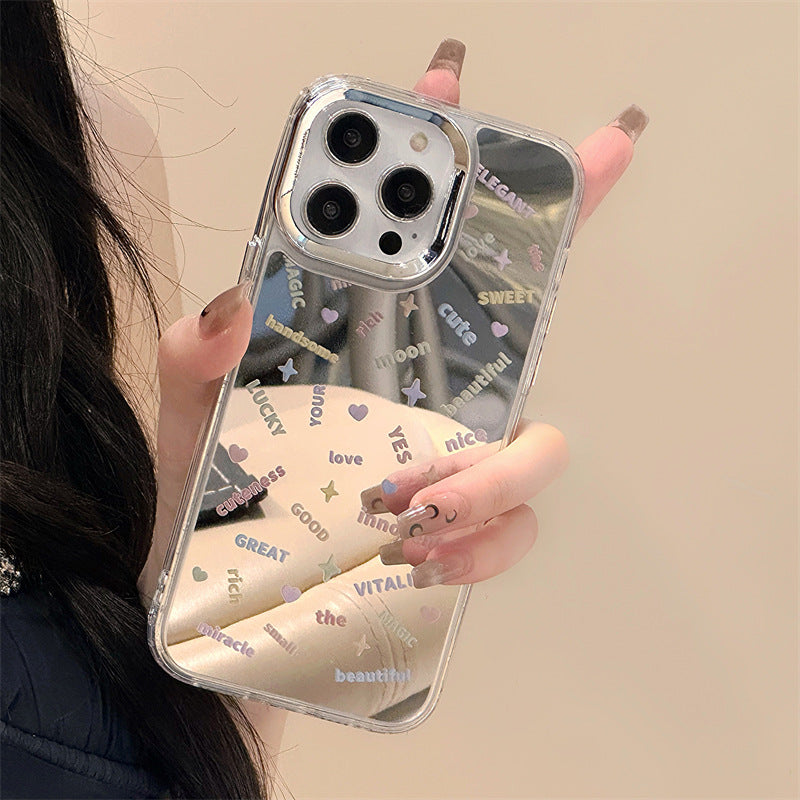 Cute Affirmations Reflective Camera Bumper iPhone Case with Charm