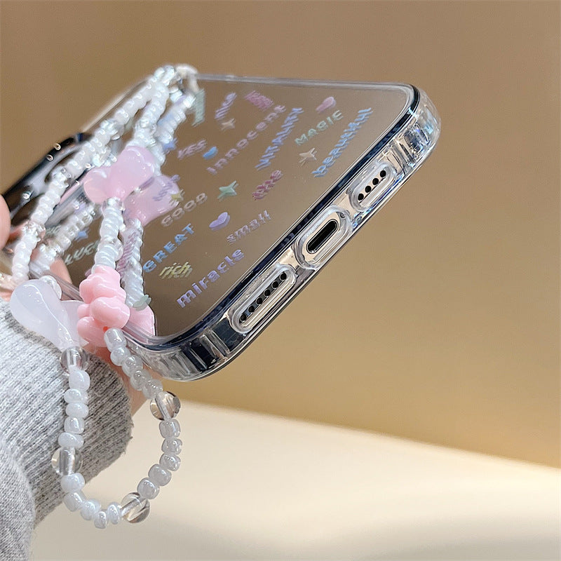 Cute Affirmations Reflective Camera Bumper iPhone Case with Charm