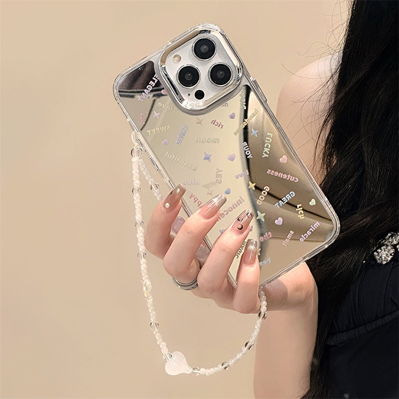 Cute Affirmations Reflective Camera Bumper iPhone Case with Charm