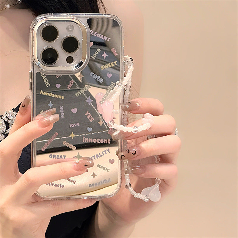 Cute Affirmations Reflective Camera Bumper iPhone Case with Charm