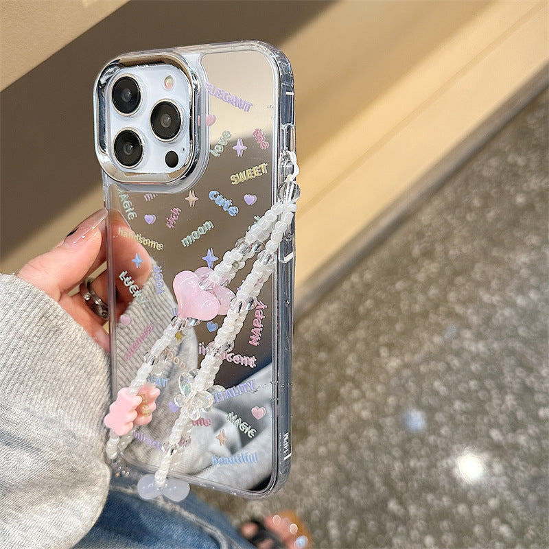 Cute Affirmations Reflective Camera Bumper iPhone Case with Charm