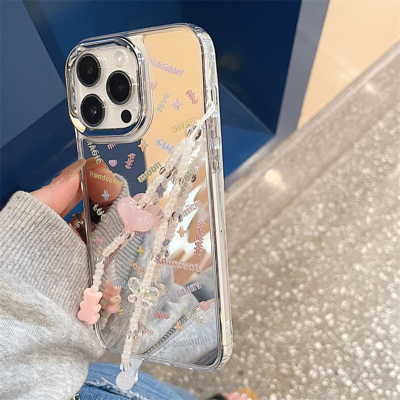Cute Affirmations Reflective Camera Bumper iPhone Case with Charm