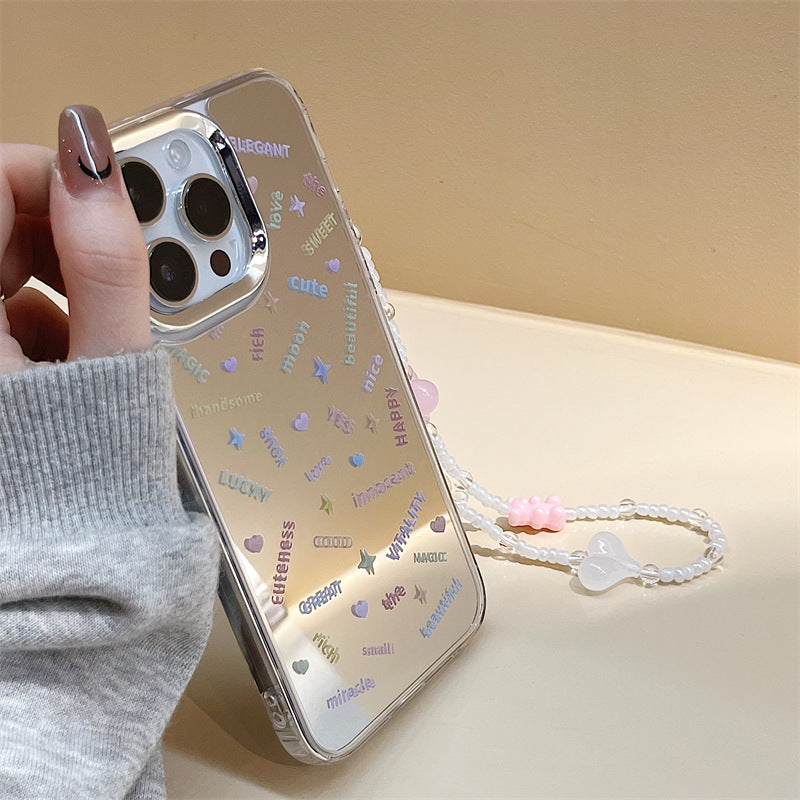 Cute Affirmations Reflective Camera Bumper iPhone Case with Charm