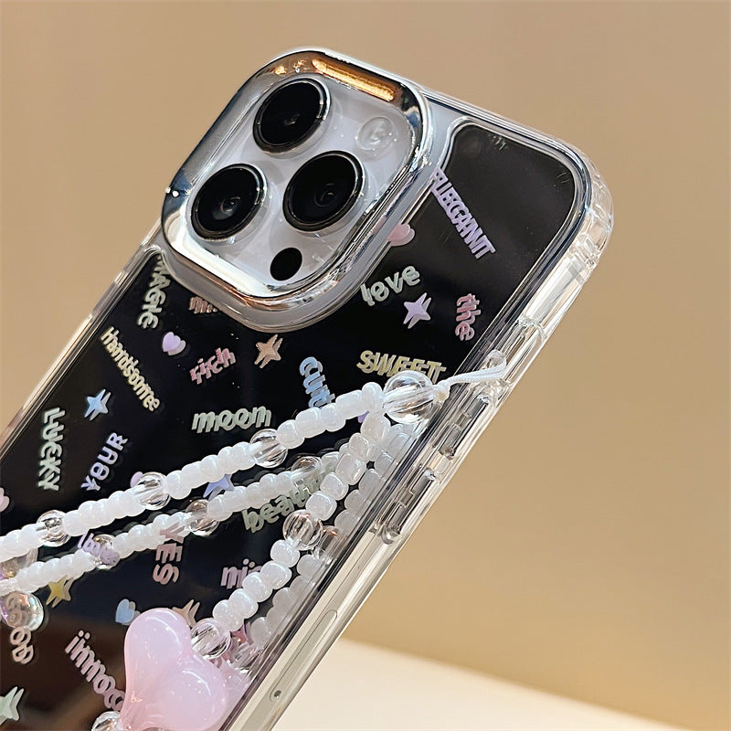 Cute Affirmations Reflective Camera Bumper iPhone Case with Charm